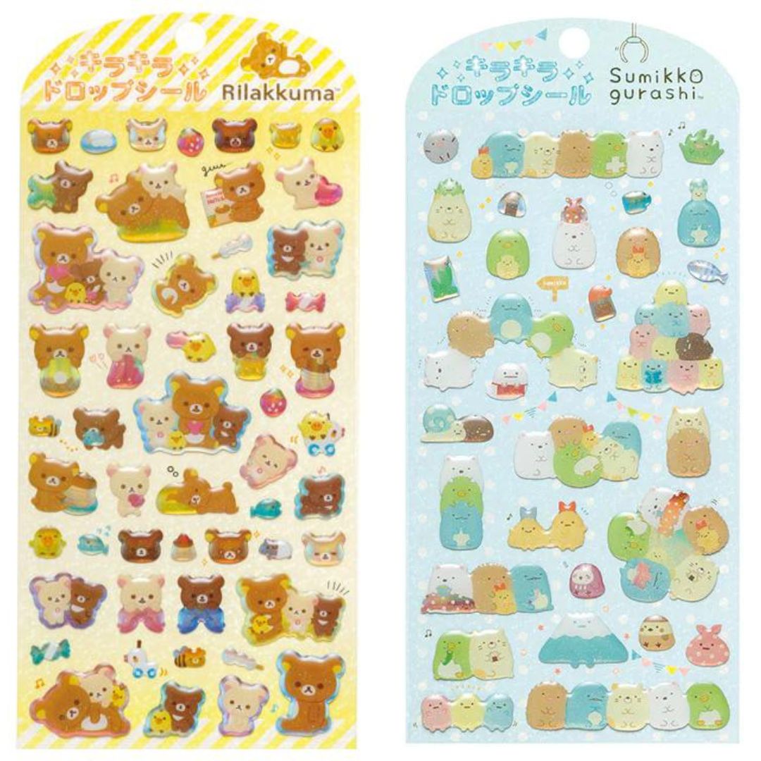San-X Characters Sparkling Drop Sticker Sheet