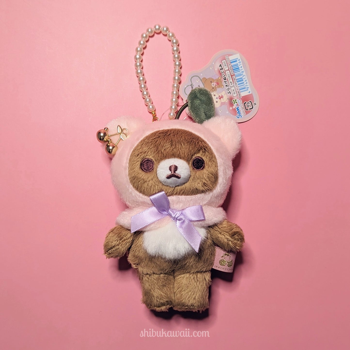 Rilakkuma Korikogu No Jewel Cherry Plush Keychain