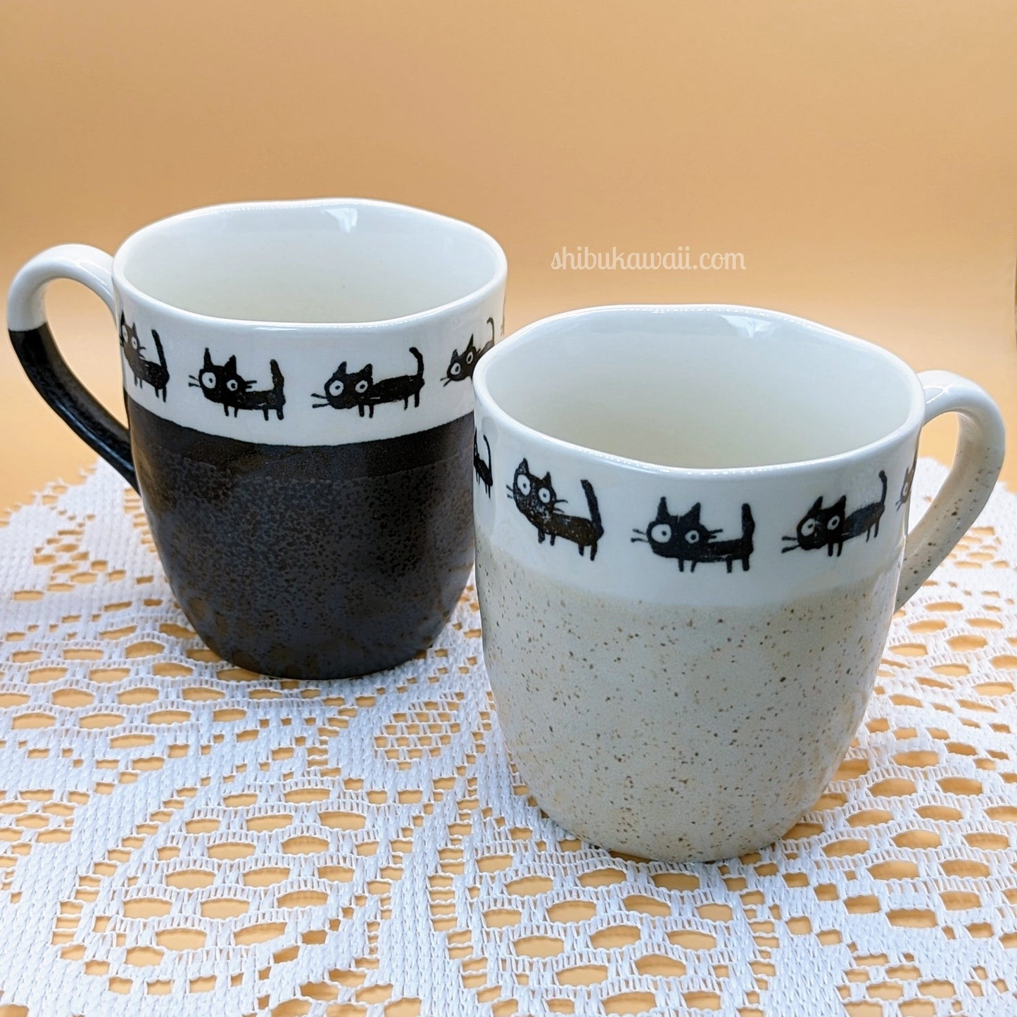 Black Cat Mino Ware Mug