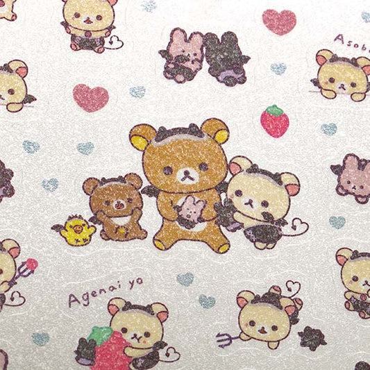 Rilakkuma "Korilakkuma's Little Devil Mood" Sparkly Glitter Sticker Sheet