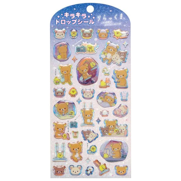 Rilakkuma Dozing With You Sparkling Drop Sticker Sheet