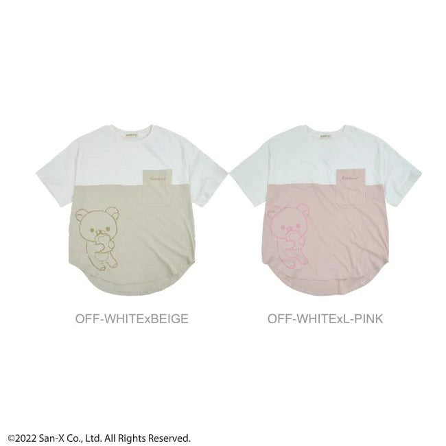 Rilakkuma Embroidered Two-Tone Pocket Shirt