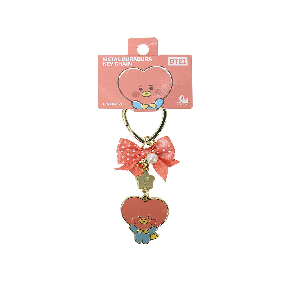 BT21 Metal Burabura Keychain