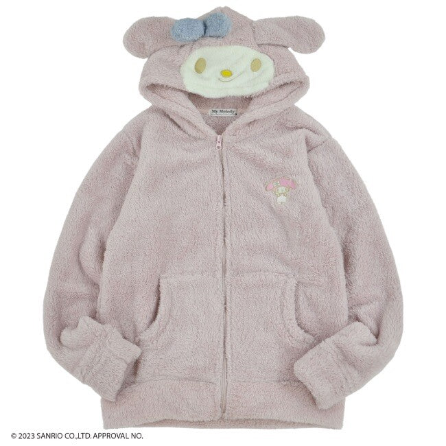 Sanrio Characters Embroidered Fluffy Boa Hoodie