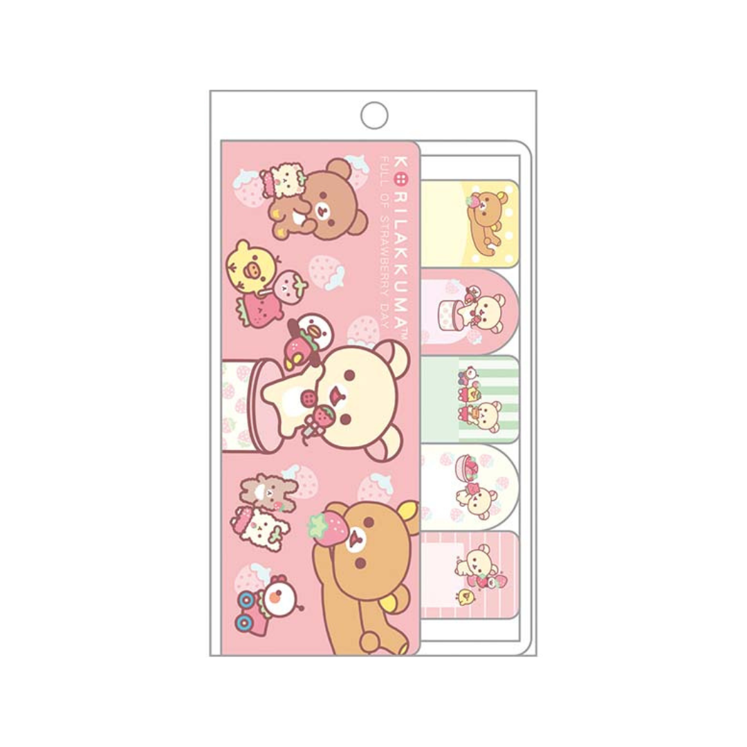 Rilakkuma Index Sticky Notes ("Korilakkuma's Strawberry Day" & "Sweet Happy Days")