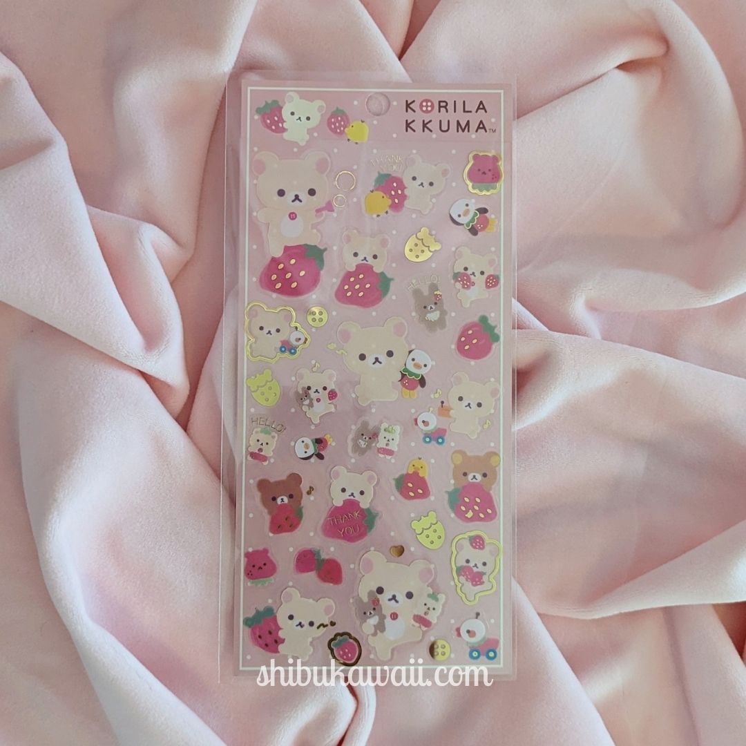 Rilakkuma "Korilakkuma's Strawberry Day" Sticker Sheet