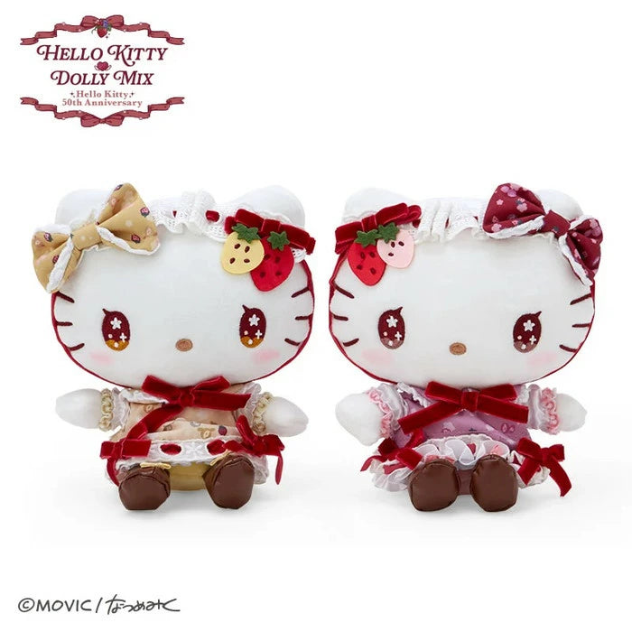 Hello Kitty & Mimmy x DOLLY MIX 50th Anniversary Strawberry Plush Set