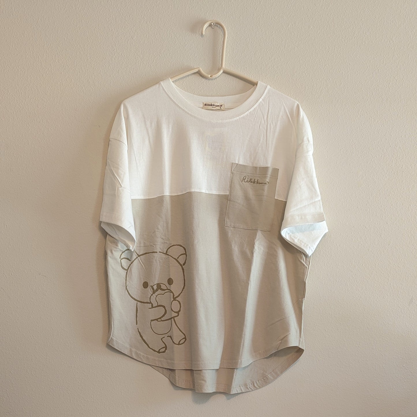 Rilakkuma Embroidered Two-Tone Pocket Shirt