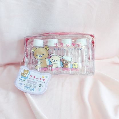 Rilakkuma Neko Neko no Yu Travel Bottle Pouch Set