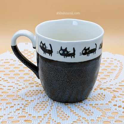Black Cat Mino Ware Mug