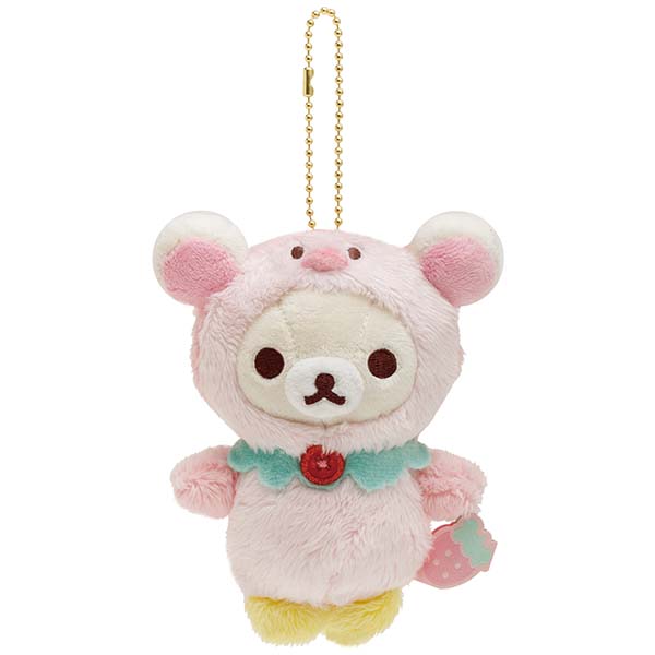 Rare korilakkuma buy pajama plush tiny rilakkuma keychain super soft pink bear