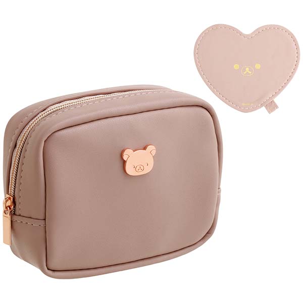 Rilakkuma Office Goods Pouch with Heart Mirror