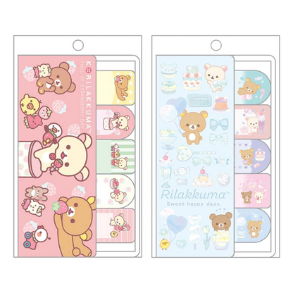 Rilakkuma Index Sticky Notes ("Korilakkuma's Strawberry Day" & "Sweet Happy Days")