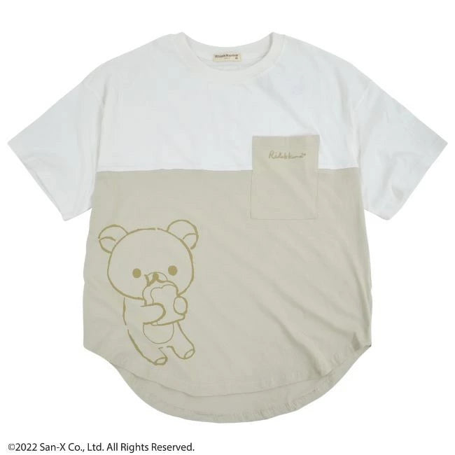 Rilakkuma Embroidered Two-Tone Pocket Shirt